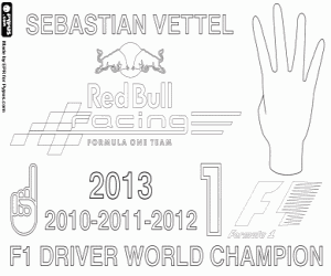 Omalovánka Sebastian Vettel, šampiona F1 2013