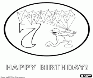 Omalovánka Sedm let narozeniny a Grover