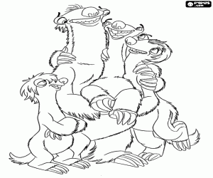 Omalovánka Sid šťastná se svou rodinou