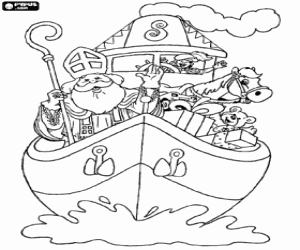 Omalovánka Sinterklaas parní lodi