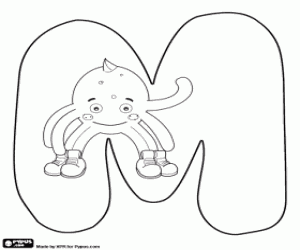 Omalovánka Skok je Pypus a písmeno M