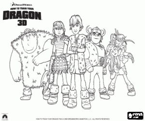 Omalovánka Skupina dětí Vikingové