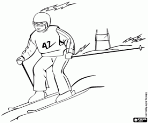 Omalovánka Slalom, alpské lyžování