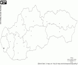 Omalovánka Slovensko mapa