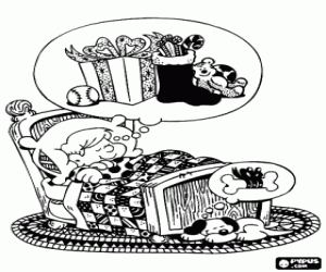 Omalovánka Sny o vánočních dárků