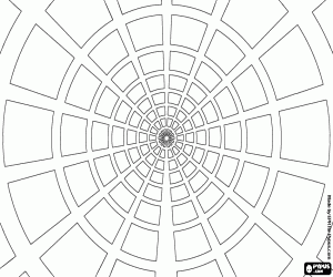 Omalovánka Soustředné vzor v perspektivě