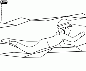 Omalovánka Speleolog v úzké jeskyně