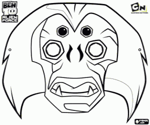 Omalovánka Spidermonkey Maska, Ben10 Alien Force