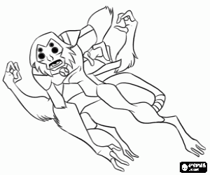 Omalovánka SpiderMonkey, mimozemský z Ben 10