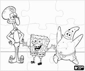Omalovánka SpongeBob a přátelé puzzle