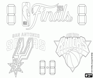 Omalovánka Spurs - Knicks, finále NBA 2026
