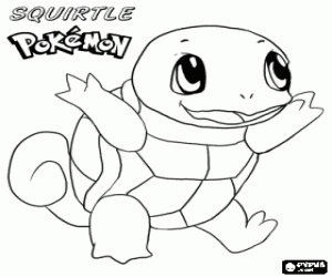 Omalovánka Squirtle, želva Pokémon