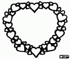 Omalovánka Srdce Blahopřeji máma