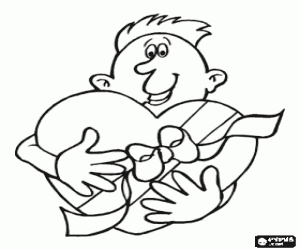 Omalovánka Srdce krabice pro matku