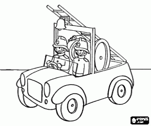 Omalovánka Starožitné hasičský vůz s zvon