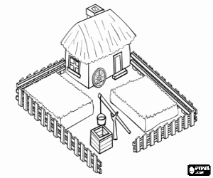 Omalovánka Statek s vodou dobře