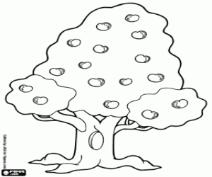 Omalovánka Strom s plody v létě