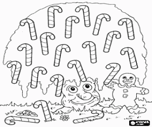 Omalovánka Strom s vánoční cukroví