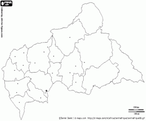 Omalovánka Středoafrická republika mapa