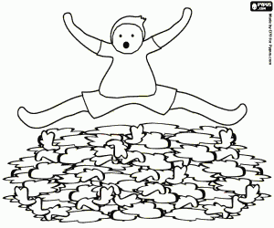 Omalovánka Suché listí a dítě