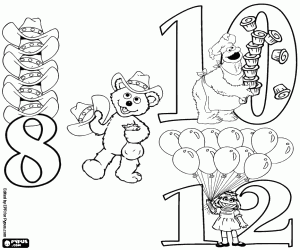 Omalovánka Sudá čísla 8, 10, 12 Sesame Street