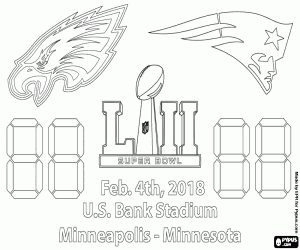 Omalovánka Super Bowl 2018, vlastenci v Eagles