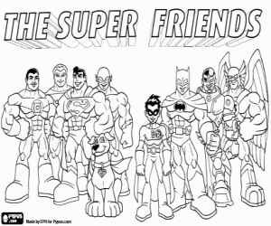 Omalovánka Super Friends. Super přátelé
