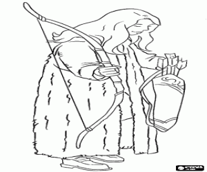 Omalovánka Susan Pevensie s lukem a šípy