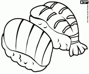 Omalovánka Suši, nejvíce populární japonské jídlo