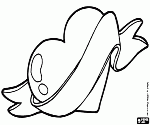 Omalovánka Svatého Valentýna srdce