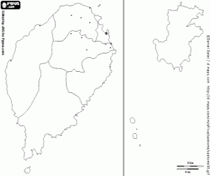 Omalovánka Svatý Tomáš a Princův ostrov mapa