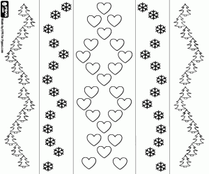 Omalovánka Svislé pruhy s dekoracemi