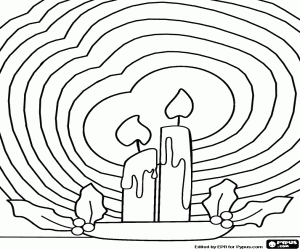 Omalovánka Svítící vánoční svíčky