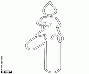 Omalovánka Svíčka a číslo 1