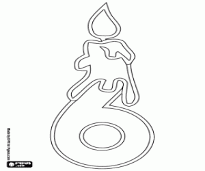 Omalovánka Svíčka a číslo šest