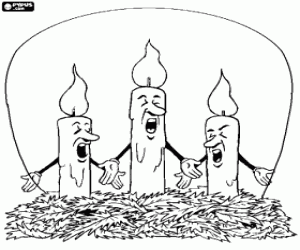 Omalovánka Svíčky zpívá vánoční koledy