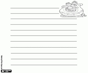 Omalovánka Sáně s dárky, vánoční dopis