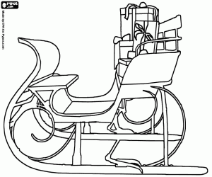 Omalovánka Sáně Santa Claus a dary