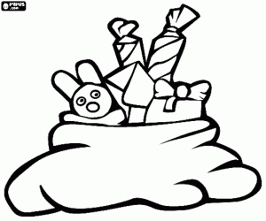 Omalovánka Taška vánoční dárky a luxusní