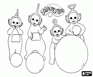 Omalovánka Teletubbies a tři míčky