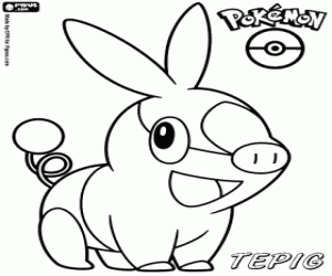 Omalovánka Tepig, prase Pokemon