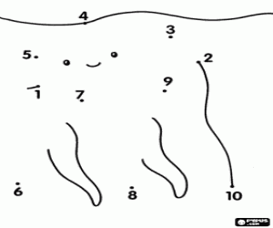 Omalovánka Tečka tečka, mořského živočicha