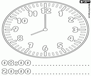 Omalovánka Teď jsou osm hodiny