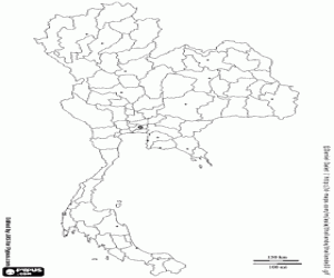 Omalovánka Thajsko mapa