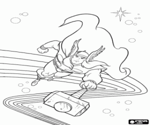 Omalovánka Thor a jeho mocné kladivo