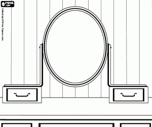 Omalovánka Toaletní stolek se zrcadlem