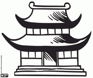 Omalovánka Tradiční dům z Japonska