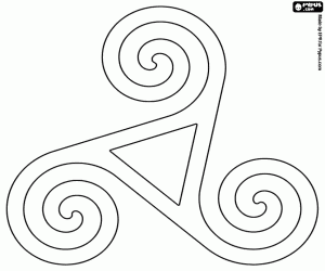 Omalovánka Triskelion, symbol druidismu