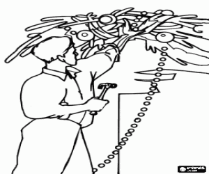 Omalovánka Táta a Vánoční dekorace