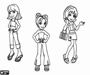 Omalovánka Tři přátelé Polly v PollyWorld